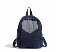 LIZHAYG Zaino Da Viaggio Zaino in denim ricamato, borsa da viaggio alla moda for il tempo libero e gli spostamenti all'aperto, con colori a contrasto(DEEP BLUE,No Need Custom)