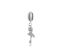 LIZHENG Fit Originale Pandora Braccialetto Charm 925 Sterling Silver Beads Ballerina Ciondolo Balletto Danza Ragazza Regalo Gioielli Fai da Te