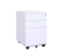 Lizhuzhuzs28 Armadi archivio schedari Mobiletto mobile in acciaio, piccolo, con ruote, sotto la scrivania, tre cassetti Mobiletto da Ufficio(Bianco)