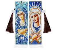 liziciti 2 pezzi 5D Diamond Painting Segnalibri Kit di Segnalibri Virgin Mary Madonna Nappa Segnalibro fai da te Artigianato Cristallo Strass Segnalib