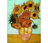 liziciti Kit per pittura a mosaico 5D per adulti, con trapani completi, capolavori di Van Gogh, punto croce con strass, 30 x 40 cm (girasoli)