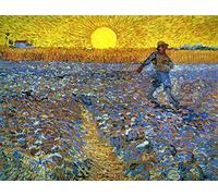 liziciti Kit per pittura a mosaico 5D per adulti, con trapani completi di Van Gogh, capolavori di Van Gogh, ricamo a punto croce, 30 x 40 cm (Il seminatore)