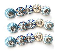 Lizipai Pomelli multicolore disegnati a mano con vite, accessori decorativi per mobili, pomelli in ceramica per armadi, cassetti, comò e armadi floreali (16 pezzi)