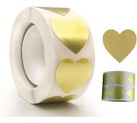 Liziyi 1000 adesivi dorati a forma di cuore, 2,5 cm, in lamina metallica a forma di cuore, adesivi sigillanti per premi per bambini, San Valentino, grafici dei premi, inviti di nozze, feste di