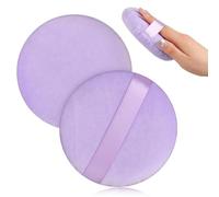 Liziyi 12,7 cm per cipria per il corpo, confezione da 1 spugnetta per trucco ultra morbida in velluto, grande, lavabile, rotonda, applicatore per la pulizia del viso, trucco e cipria, fondotinta in