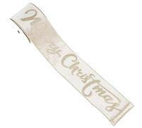 LIZLOVESS Nastro in velluto color oro champagne, con scritta "Merry Christmas", 10,1 cm x 9,1 m, per decorazione dell'albero di Natale, striscioni in velluto per decorazioni per la casa, ghirlande