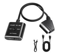 Lizoak Convertitore da scart a HDMI 1080p, adattatore da scart a HDMI con cavo HDMI e cavo di alimentazione USB, convertitore AV video audio per monitor HDTV proiettore VHS DVD PS2 PS3 Sky STB