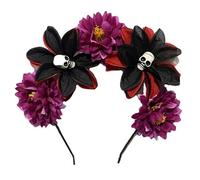 Lizzy Cerchietti per capelli di Halloween, taglia unica, per la maggior parte degli adulti, accessorio per capelli, cappello per feste, cosplay, angeli e abiti da notte a tema scuro (teschio viola