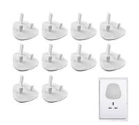 Lizzy Confezione da 10 coperture per prese del Regno Unito, di sicurezza per la casa del bambino, coperture per prese elettriche a 3 pin, protezione per presa elettrica a 3 pin, tappo bianco a prova
