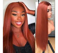 Lizzy Parrucca anteriore in pizzo sintetico parrucche lunghe dritte per le donne Gluless Pre Plucked Parrucche anteriori in pizzo con capelli del bambino 26 pollici Pronto per indossare parrucche per
