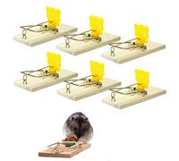 Lizzy Urable, 6 trappole per topi in legno, riutilizzabili, a scatto, cattura topi e trappola per topi e controllo dei roditori, efficaci per uso interno in case e uffici, ambiente privo di parassiti