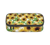 LJABCVNN Astuccio multifunzione con stampa di girasoli gialli, organizer per articoli di cancelleria, per uomini e donne