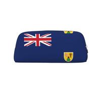 LJABCVNN Borsa in pelle con stampa bandiera delle Isole Turks e Caicos con cerniera, borsa portaoggetti, organizer per trucchi per ufficio e uso quotidiano, Argento, Taglia unica, Valigia