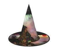 LJABCVNN Cappello da strega di Halloween con stampa delle cascate del Niagara per feste di Halloween, carnevale, accessori indispensabili per costumi