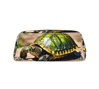 LJABCVNN Lord Howe Island - Astuccio in pelle con stampa tartaruga marina con cerniera, borsa portaoggetti, organizer per trucchi per ufficio e uso quotidiano, Oro, Taglia unica, Valigia