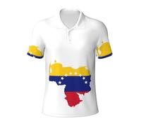 LJABCVNN Polo da uomo con stampa bandiera del Venezuela, degna casual e business, adatta per la maggior parte degli uomini adulti, Nero , 4XL