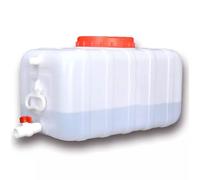 LJBD Tanica per Acqua con Rubinetto, Portatile Serbatoio Acqua Plastica Contenitore per Acqua Tappo Avvitabile per Viaggi Picni Campeggio Auto Emergenza (Bianco, 35L)