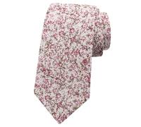 LJBFNN Cravatte floreali da uomo, in cotone magro, cravatte da uomo, cravatte da collo con fiori per matrimonio e, Rosa, marrone, bianco, 57" X 2.75"