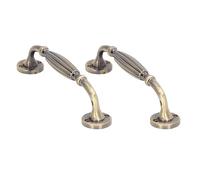 LJCM Maniglie per Porte in Bronzo Antico, Installazione Facile 2 Set di Maniglie per Porte Scorrevoli per Porte d'ingresso