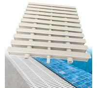 LJCSSD Griglia di drenaggio per Piscina, Striscia di Copertura per griglia di attività Estensibile, Tappetino per griglia di drenaggio in plastica PP per drenaggio dell'Acqua White-30x100CM/2pcs