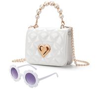 LJCTULY Borsa per bambini per bambine, idea regalo per bambine, borsa a tracolla per bambine, colore rosa/nero/rosso/bianco, mini portamonete piccolo portafoglio a tracolla con manico in rilievo