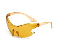 LJCZKA Occhiali da Sole da Uomo Futuristici Donna Occhiali da Sole Senza Montatura y2k Occhiali Sportivi Ciclismo One Piece