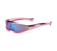 LJCZKA Occhiali da Sole Futuristici per Donna Uomo, Occhiali da Sole Piccoli alla Moda Occhiali Techno per Halloween Rave Festa