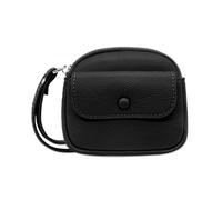 LJCZKA Portafoglio Donna Piccolo in Pelle, Cerniera Pochette da Polso Carino Portamonete, Borsello a Mano con Cinturino e Portachiavi (Nero)