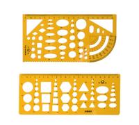 LJFEA 2pcs Cerchiometri per Cerchi e Piazza in plastica per Disegno Ufficio e Scuola,Righello a Cerchio per Ausili al Disegno, Stencil per Quilling,Arancione Chiaro