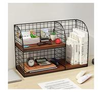 LJHFG63KUYT Libreria Organizer da scrivania in rete for ufficio con pannello dello scomparto marrone, organizer in metallo scaffale for nero, 15,7 x 6,2 9,8 pollici, 1 confezione Scaffali organizer