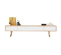 LJHFG63KUYT Moderno Console multimediale moderna con supporto TV Mid-Century adatta a fino a 60 pollici for il soggiorno Basso(Bianco)