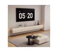 LJHFG63KUYT Moderno Mobile TV sospeso con luce a induzione touch, consolle TV minimalista da parete for soggiorno, piano in vetro temperato e ampio spazio di archiviazione Basso(200cm)