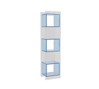 LJHFG63KUYT Soggiorno Semplice libreria in acrilico, scaffalatura multistrato, vetrina portaoggetti dal pavimento alla parete, piccola libreria nel soggiorno Moderna(Blue)