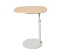 LJHFG63KUYT Tavolini Adjustable Bedside Table Tea Sofa Side Mobile Study Standing Pneumatic Lift Fine del divano(Natural wood color)