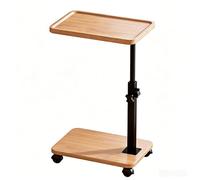 LJHFG63KUYT Tavolini Roller Storage Rack Adjustable Table Mobile Small Coffee Fine del divano(Natural wood color)