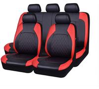LJHGYUOAYT Per Cadillac SRX 2012-2025,Coprisedile Auto In Pelle PU Sedile Protector Set Completo Accessori Interni Automobili,D/Rosso