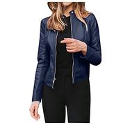 LJHH Giacca Donna Corta Ecopelle Giubbotti in Pelle Donna Giubbino Similpelle Donna Giacchetto Giubbotto Antivento Caldo Autunnale Giacche Vintage Giacca Moto Pelle Cappotto Donna Invernale Elegante