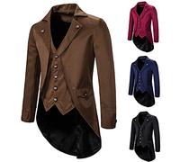 LJHH Giacca Lunga da Uomo con Coda di Rondine Abiti da Uomo Slim Fit Abiti per Uomo Business Casual Giacca Blazer da Sera con Risvolto Smoking da Uomo Cappotto Feste Matrimoni Giacche da Smoking