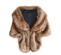 LJHH Stola Elegante Donna in Pelliccia Sintetica Coprispalle Sposa per Matrimonio Invernale Cerimonia Damigella Pelliccia Ecologica