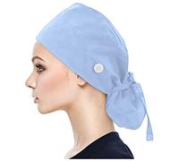 LJHH Turbante Donna Berretto di Cotone Berretto Chirurgico in Cotone con Fascia Regolabile Cappello Medico con Stampa Coda di Cavallo per Cuffietta Chirurgica Cuffia Infermiera Bandana Chirurgiche