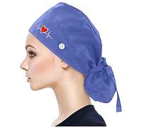 LJHH Turbante Donna Berretto di Cotone Berretto Chirurgico in Cotone con Fascia Regolabile Cappello Medico con Stampa Coda di Cavallo per Cuffietta Chirurgica Cuffia Infermiera Bandana Chirurgiche