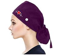 LJHH Turbante Donna Berretto di Cotone Berretto Chirurgico in Cotone con Fascia Regolabile Cappello Medico con Stampa Coda di Cavallo per Cuffietta Chirurgica Cuffia Infermiera Bandana Chirurgiche