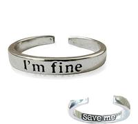 ljhjdkxf Sto bene - Anelli Intimation Save Me, Anelli aperti personalizzati, Gioielli di coppia con incisione vintage semplice per fidanzate, mogli e amiche (1 PCS)