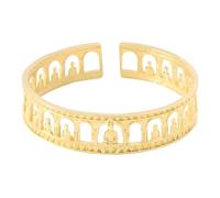 ljhnba Bracciale rigido in ottone con polsino aperto con | Ottone con motivi buddisti scavati e design un ' antica grotta per la pratica spirituale, lo yoga e la