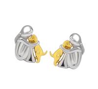 ljhnba Collana con ciondolo a forma di cane che abbraccia una ragazza, gioiello con simbolo dell'amicizia, accessorio elegante per gli amanti degli animali domestici, regalo per gli amanti degli
