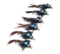 ljhnba Esche per Mosche Affondamento rapido da 6 con Design | Migliora la durata per le prestazioni in qualsiasi situazione pesca, adatto per esperti e principianti nella