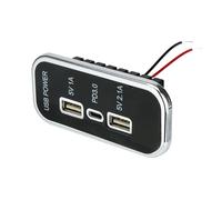 ljhnba Pannello Ricarica per Auto USB+ Pannello USB Presa per Adattatore Alimentazione 12V / 24V per Ricarica Mobile per Dispositivo elettronico per Auto Portatile