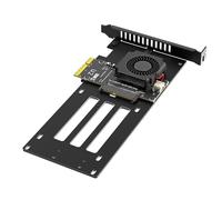 ljhnba Scheda Adattatore PCB U.2 a PCIe, convertitore SSD NVMe SFF-8639 con Ventola Raffreddamento per Flussi Lavoro archiviazione Rendering Video e convertitore unità Server