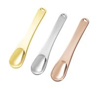 LJHYSD 3 Pack Metal Cosmetic Spatulas,Mini Makeup Spoon,Eye Cream Applicator,Facial Cream Mask Scoop Tool,Beauty Spatulas for Facial Cosmetic Face Mask(Gold, Silver, Rose Gold)