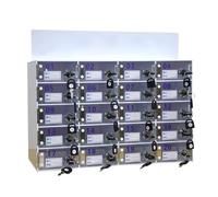 LJISEHG Armadietto for cellulare in acrilico con serratura, organizer for cellulare a parete for ufficio e posto di lavoro(Clear-a,12Slots)